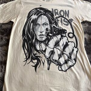 Iron Fist Cream and Black Graphic Tee